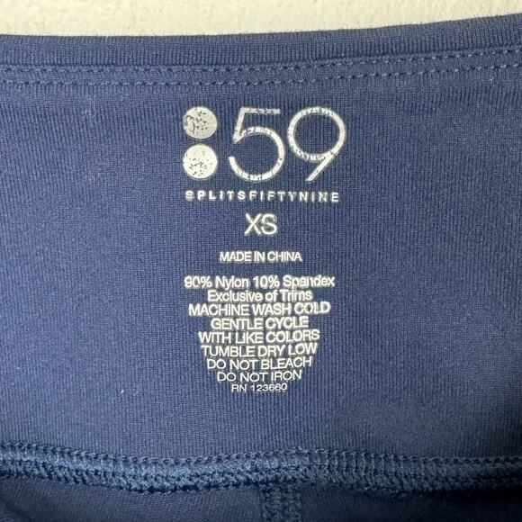 Splits59 Womens Navy Blue Mid Rise Tendu Grip Performance Stirrup Leggings - Picture 10 of 12